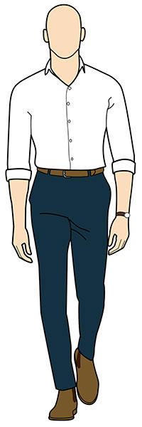 dark blue jeans outfit with white dress shirt