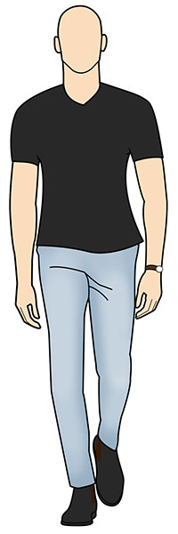 light blue jeans outfit example with black t-shirt and boots