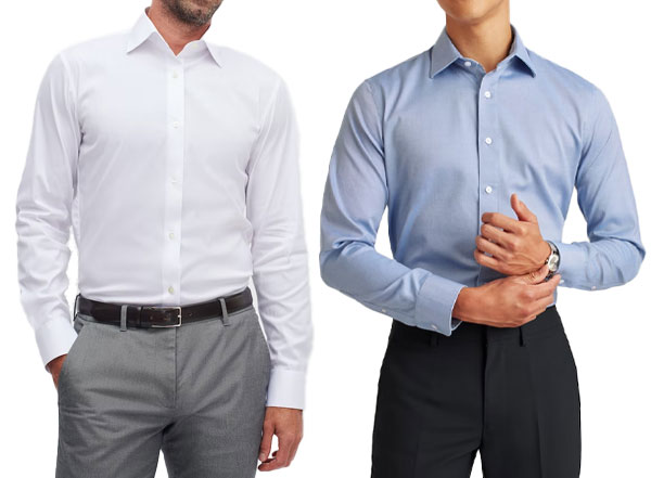 Two examples of dress shirts