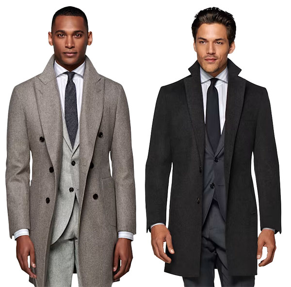Examples of men wearing overcoats