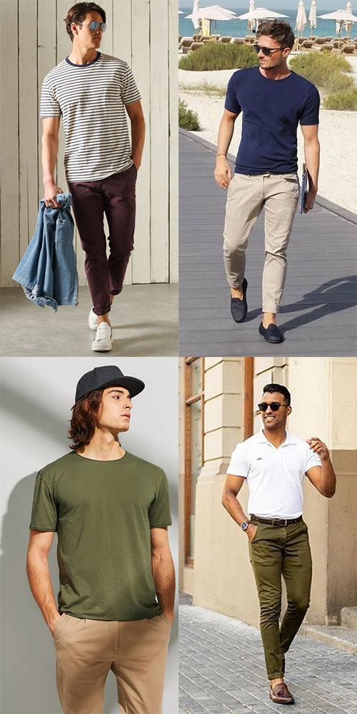 how to wear chinos with a T-shirt