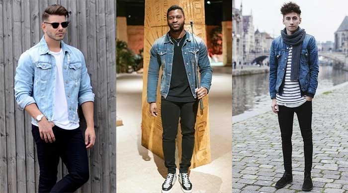 black jeans with blue denim jacket outfits