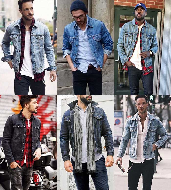 denim jacket with shirt outfit ideas