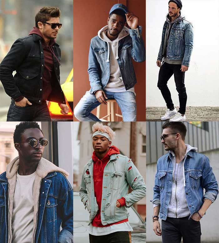 denim jacket outfits with hoodie