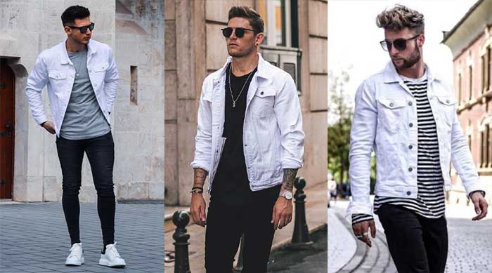white denim jacket outfit ideas