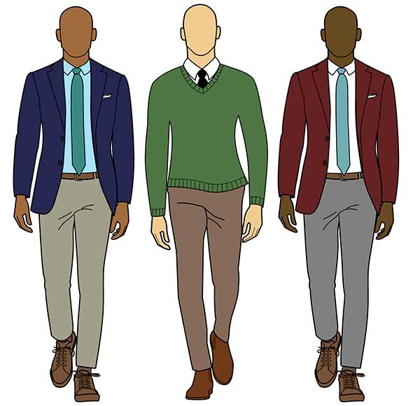 business casual outfit examples with tie