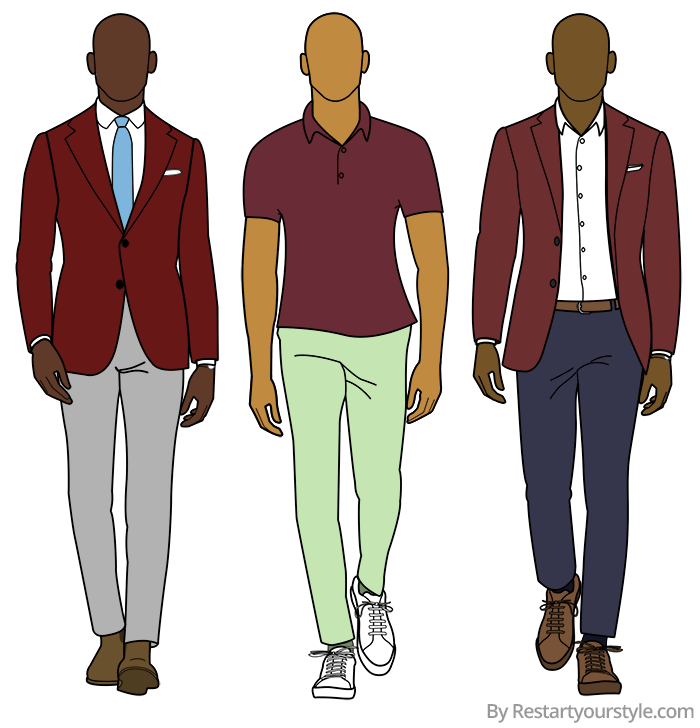 dark red clothing combinations