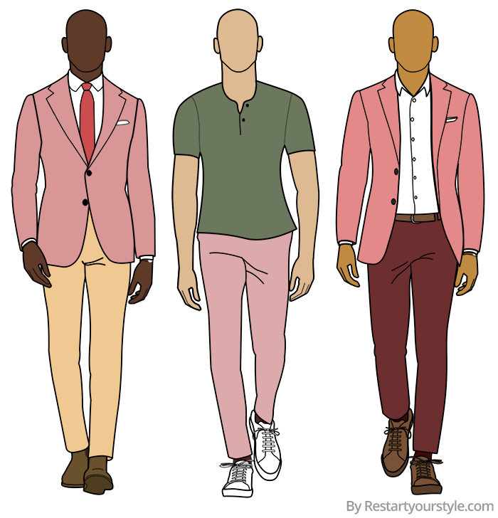 light red clothing combinations